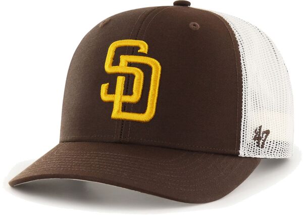 フォーティーセブン メンズ アクセサリー 帽子 '47 Men'san Diego Padres Brown Adjustable Trucker Hat NoColor ブラウン|ReVida 店