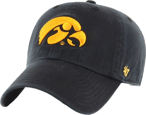 フォーティーセブン レディース アクセサリー 帽子 '47 Men's Iowa Hawkeyes Black Clean Up Adjustable Hat NoColor ブラック｜ReVida 店