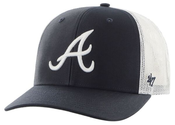 フォーティーセブン メンズ アクセサリー 帽子 '47 Men's Atlanta Braves Navy Adjustable Trucker Hat NoColor ネイビー|ReVida 店