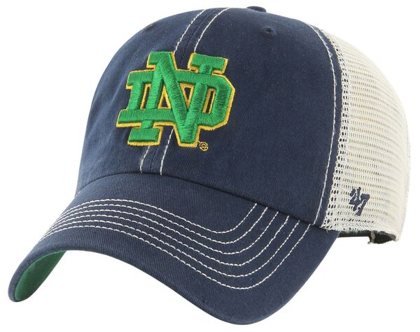 フォーティーセブン レディース アクセサリー 帽子 '47 Notre Dame Fighting Irish Navy Trawler Clean Up Adjustable Hat NoColor ネイビー