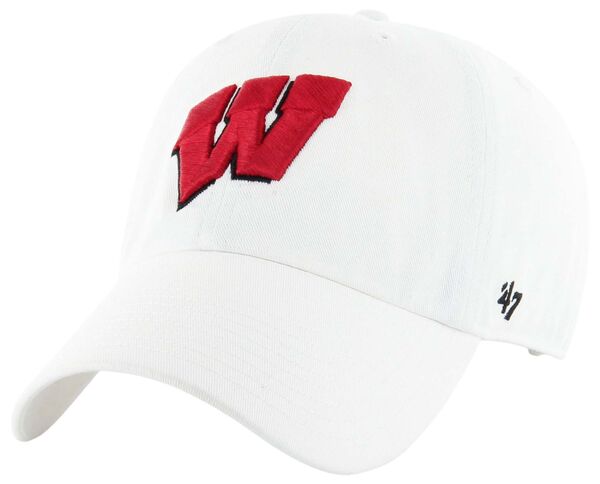 フォーティーセブン レディース アクセサリー 帽子 '47 Men's Wisconsin Badgers White Clean Up Adjustable Hat NoColor ホワイト｜ReVida 店