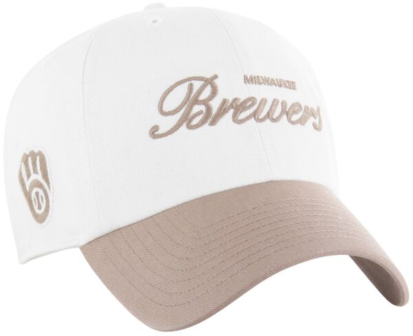 フォーティーセブン レディース アクセサリー 帽子 '47 Adult Milwaukee Brewers White 2-Tone Foundation Clean Up Adjustable Hat NoColor ホワイト