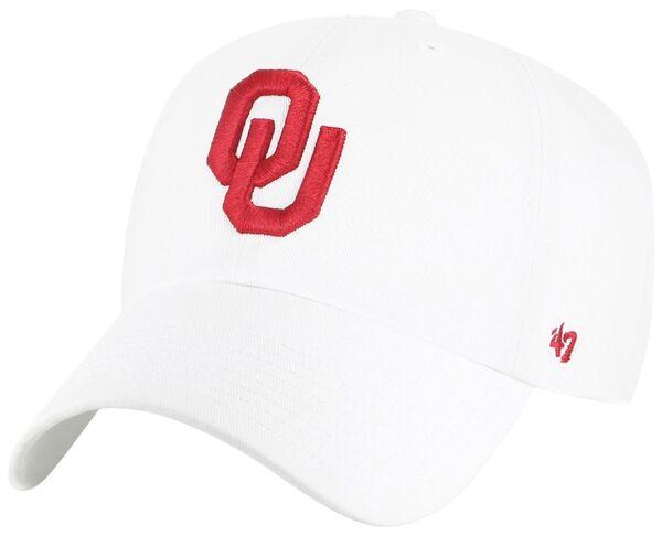 フォーティーセブン メンズ アクセサリー 帽子 '47 Adult Oklahoma Sooners White Clean Up Adjustable Hat NoColor ホワイト｜ReVida 店