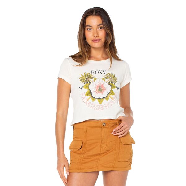 ロキシー レディース トップス Tシャツ グラフィック Roxy Women's In Bloom Crop Graphicshort Sleeve T-Shirt White ホワイト｜ReVida 店