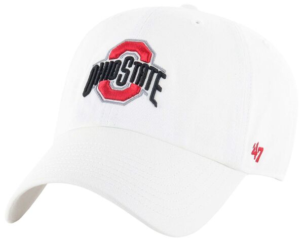 フォーティーセブン レディース アクセサリー 帽子 '47 Ohio State Buckeyes White Clean Up Adjustable Hat NoColor ホワイト