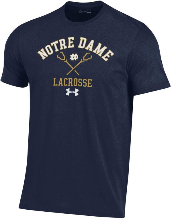 アンダーアーマー メンズ トップス Tシャツ Under Armour Men Notre Dame Fighting Irish Lacrosse Navy T-Shirt NoColor ネイビー