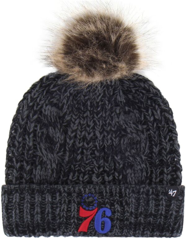 フォーティーセブン レディース アクセサリー 帽子 ニット '47 Women's Philadelphia 76ers Black Meeko Cuffed Knit Beanie NoColor ブラック｜ReVida 店