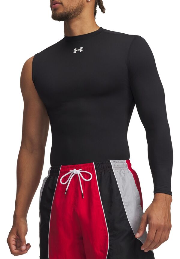 アンダーアーマー メンズ トップス タンクトップ アシンメトリー Under Armour Men's HeatGear Asymmetricaleft-Sleeve Tank Top Black/White ホワイト｜ReVida 店