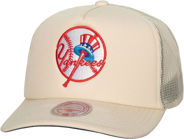 ミッチェル&ネス メンズ アクセサリー 帽子 Mitchell & Ness Adult New York Yankees White Coop Evergreen Trucker Hat NoColor ホワイト