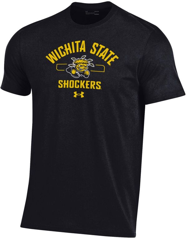 アンダーアーマー メンズ トップス ティーシャツ 綿織物 Under Armour Men\u0027s Wichita State Shockers Black Performance Cotton T-Shirt NoColor 黒いこと メンズファッション-トップス