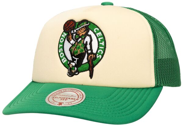 ミッチェル&ネス メンズ アクセサリー 帽子 ヴィンテージ Mitchell & Ness Adult Boston Celtics Off-White Vintage Block Foam Trucker Hat NoColor オフホワイト｜ReVida 店