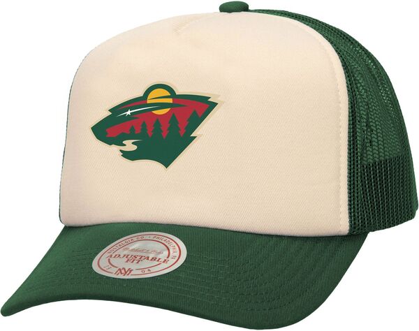 ミッチェル&ネス メンズ アクセサリー 帽子 ヴィンテージ Mitchell & Ness Men's Minnesota Wild Cream Vintage Block Trucker Hat NoColor クリーム｜ReVida 店