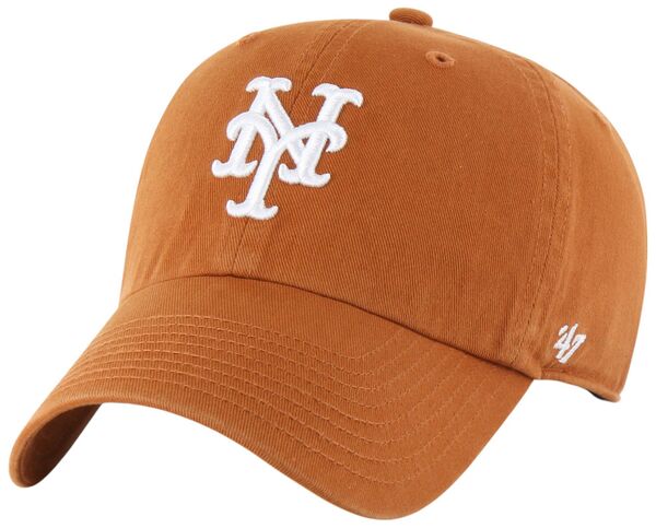 フォーティーセブン メンズ アクセサリー 帽子 ロゴ '47 Adult New York Mets Orange Logo Clean Up Adjustable Hat NoColor オレンジ｜ReVida 店