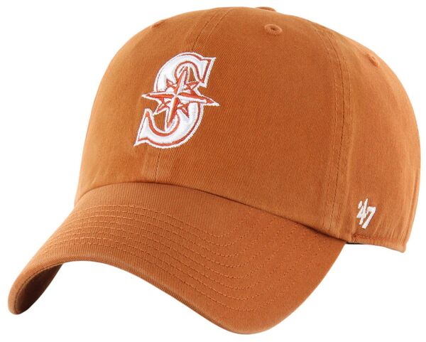 フォーティーセブン メンズ アクセサリー 帽子 ロゴ '47 Adult Seattle Mariners Orange Logo Clean Up Adjustable Hat NoColor オレンジ｜ReVida 店