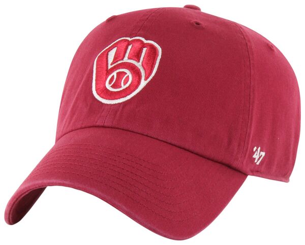 フォーティーセブン レディース アクセサリー 帽子 ロゴ '47 Adult Milwaukee Brewers Red Logo Clean Up Adjustable Hat NoColor レッド|ReVida 店