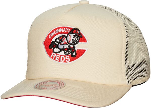 ミッチェル&ネス レディース アクセサリー 帽子 Mitchell & Ness Adult Cincinnati Reds Cream Cooperstown Evergreen Adjustable Trucker Hat NoColor クリーム｜ReVida 店
