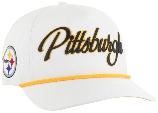 フォーティーセブン レディース アクセサリー 帽子 Tシャツ '47 Adult Pittsburgh Steelers White Overhand Hitch Adjustable Hat NoColor ホワイト