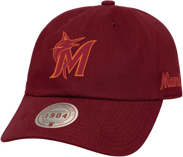 ミッチェル&ネス レディース アクセサリー 帽子 Mitchell & Ness Adult Miami Marlins Red Sunset Strapback Hat NoColor レッド