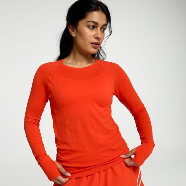 キャリー レディース トップス シャツ CALIA Women'seamless Long Sleeve Tee Fresh Red レッド