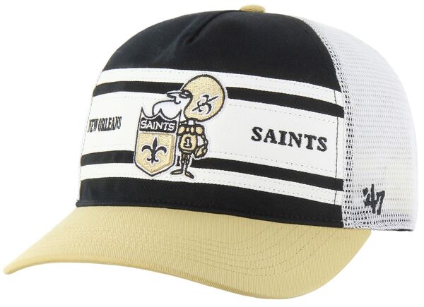 フォーティーセブン メンズ アクセサリー 帽子 '47 Men's New Orleansaintsuper Stripe Hitch Black Throwback Adjustable Hat NoColor ブラック