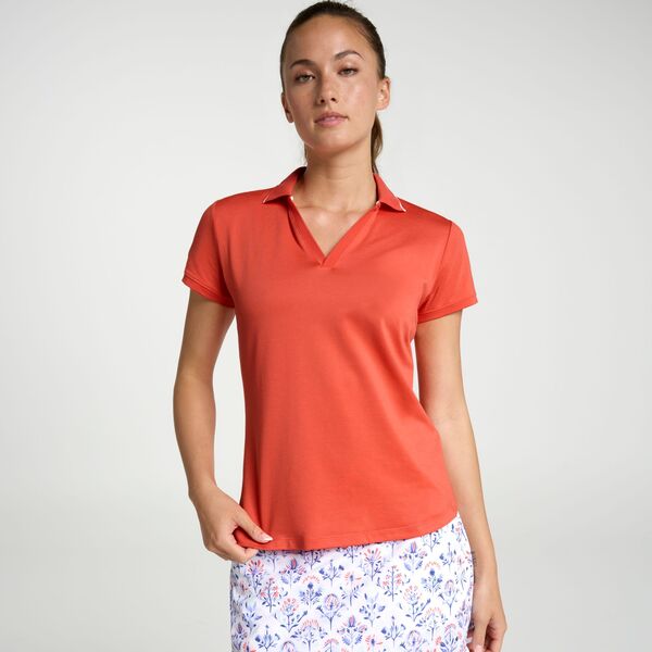 ウォルターヘーゲン レディース トップス シャツ Walter Hagen Women's Performance 11 Short Sleeve Johnny Sunsoaked Coral コーラル