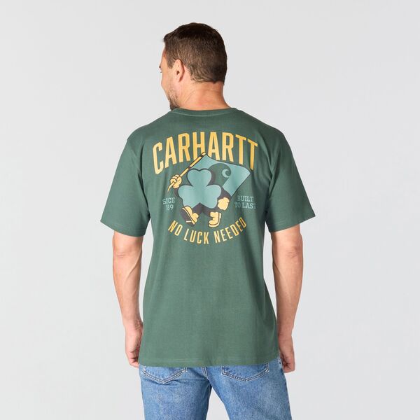 カーハート メンズ トップス Tシャツ グラフィック Carhartt Men'st. Patrick'shamrock Short Sleeve Graphic T-Shirt Forestry Green グリーン｜ReVida 店