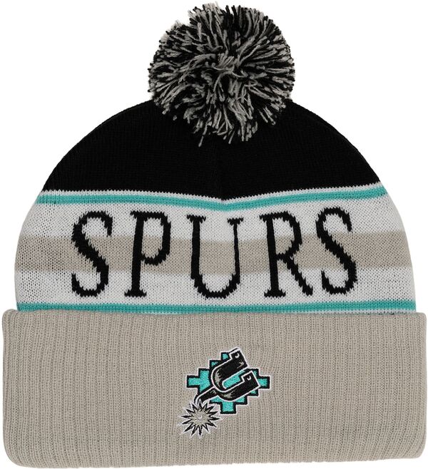 ミッチェル&ネス レディース アクセサリー 帽子 ニット Mitchell & Ness Adult Santonio Spurs Black Cuff Pom Knit Beanie NoColor ブラック｜ReVida 店