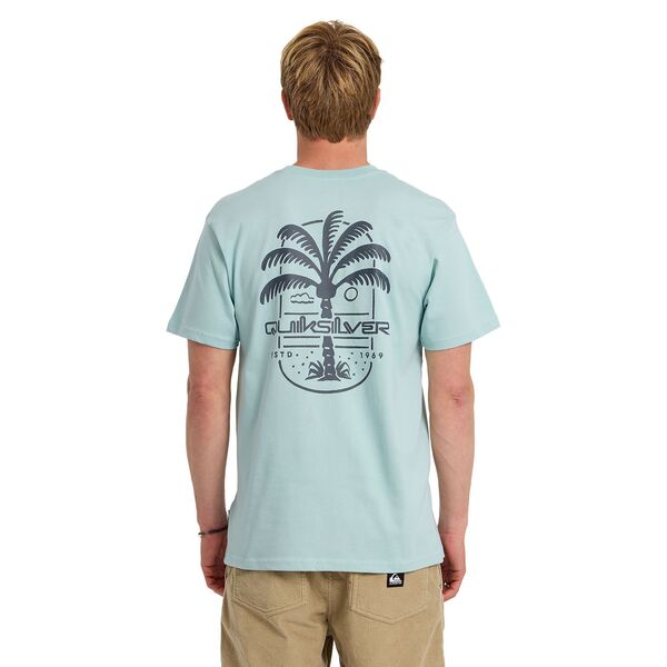クイックシルバー メンズ トップス Tシャツ Quiksilver Men's Uno Palm T-Shirt Blue Haze ブルー|ReVida 店