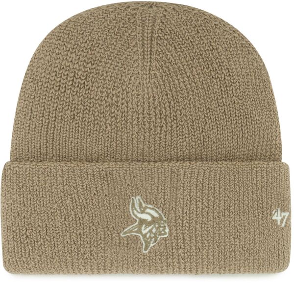 フォーティーセブン メンズ アクセサリー 帽子 ニット 47 Adult Minnesota Vikings Light Brown Foundational Cuffed Knit Beanie NoColor ブラウン