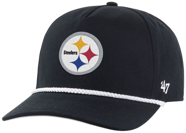 フォーティーセブン レディース アクセサリー 帽子 Tシャツ '47 Adult Pittsburgh Steelers Black Rope Hitch Adjustable Hat NoColor ブラック
