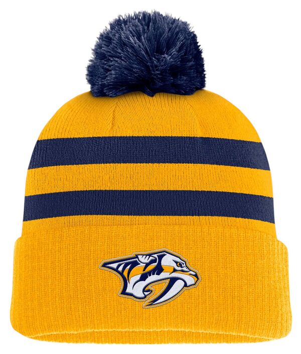 ファナティクス メンズ アクセサリー 帽子 ニット Fanatics NHL Adult Nashville Predators Gold Pom Knit Beanie NoColor ゴールド｜ReVida 店