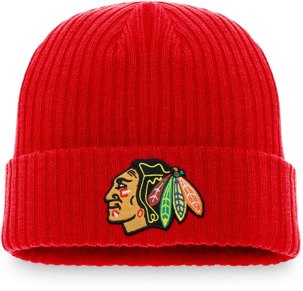 ファナティクス メンズ アクセサリー 帽子 Fanatics NHL Adult Chicago Blackhawks Core Cuffed Beanie NoColor｜ReVida 店