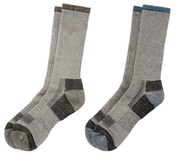 ノースイースト メンズ アンダーウェア 靴下 Northeast Outfitters Men's Merino Hiking Socks 2-Pack Black ブラック