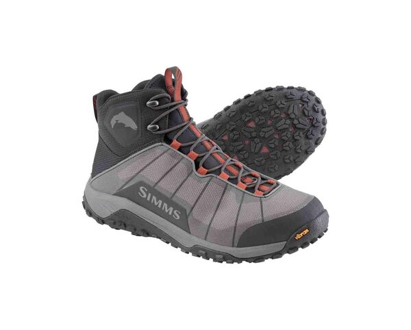 シムズ メンズ シューズ ブーツ・レインブーツ Simms Fishing Flyweight Vibram Sole Wading Bootsteel Grey 薄墨色