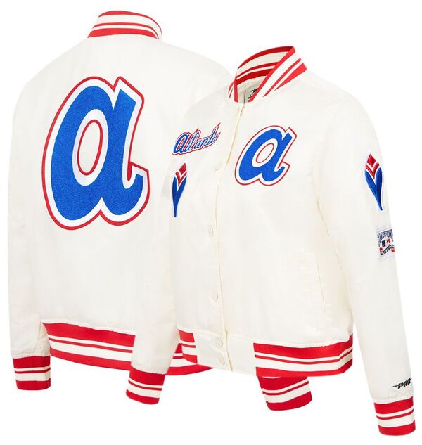 プロスタンダード レディース アウター ジャケット・ブルゾン Pro Standard Women's Atlanta Braves Cream Classic Varsity Jacket NoColor クリーム｜ReVida 店