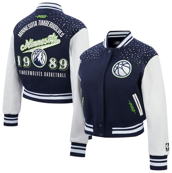 プロスタンダード レディース アウター ジャケット・ブルゾン Pro Standard Women's Minnesota Timberwolves Navy Legacy Varsity Jacket NoColor ネイビー