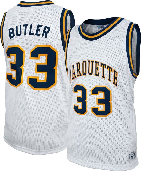 レトロブランド メンズ トップス シャツ ジャージー Retro Brand Men's Marquette Golden Eagles Jimmy Butler #33 White Replica Basketball Jersey NoColor ホワイト