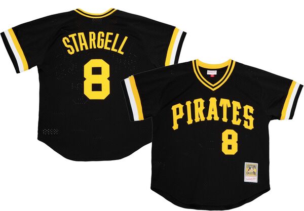 ミッチェル&ネス メンズ トップス シャツ ジャージー Mitchell & Ness Pittsburgh Pirates Willie Stargell #8 Black Jersey NoColor ブラック 21,560円