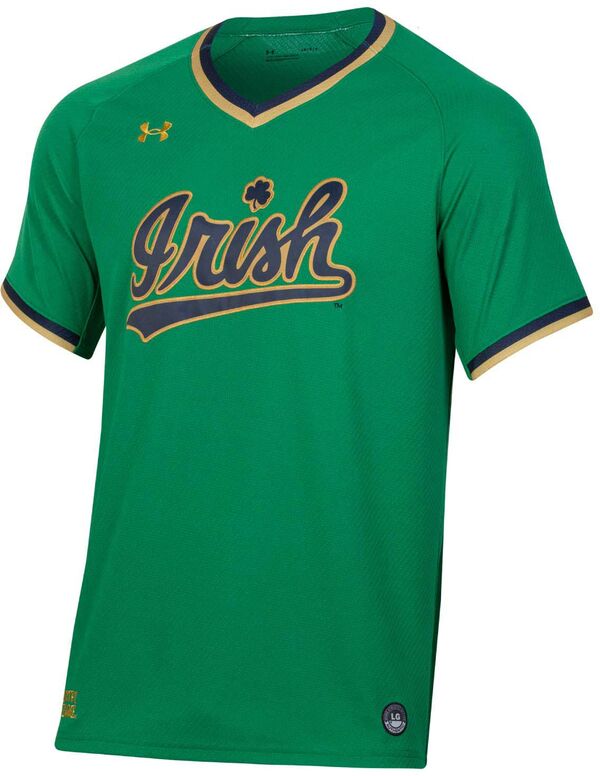 アンダーアーマー メンズ トップス シャツ ジャージー Under Armour Men's Notre Dame Fighting Irish Kelly Green Replica Baseball Jersey NoColor グリーン