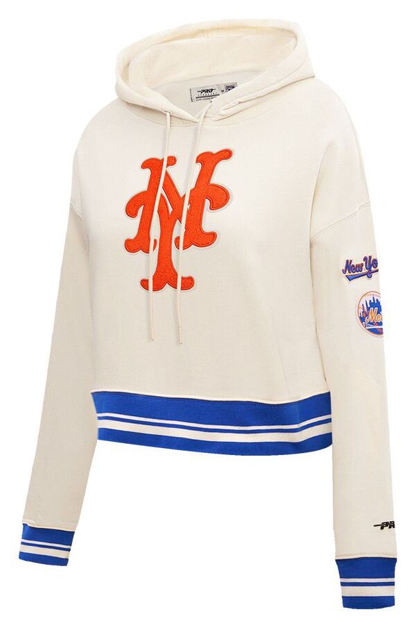 プロスタンダード レディース アウター パーカー・スウェット クロップド フリース Pro Standard Women's New York Mets Retro Cropped Fleece Hoodie Cream クリーム|ReVida 店