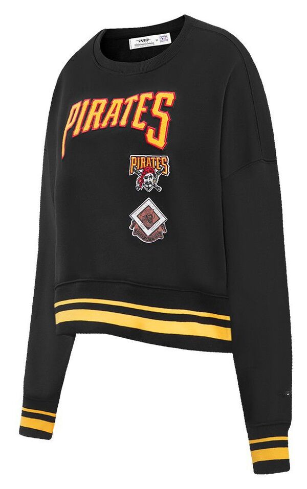 プロスタンダード レディース アウター パーカー・スウェット クルーネック シャツ ロゴ フリース Pro Standard Women's Pittsburgh Pirates Black Logo Fleece Crew Neck Sweatshirt Black ブラック｜ReVida 店