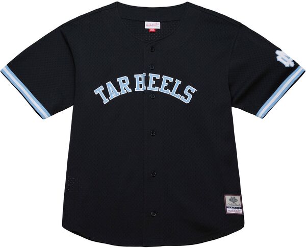ミッチェル&ネス メンズ トップス シャツ メッシュ ジャージー ヒール Mitchell & Ness Adult North Carolina Tar Heels Mesh Button Up Black Jersey NoColor ブラック
