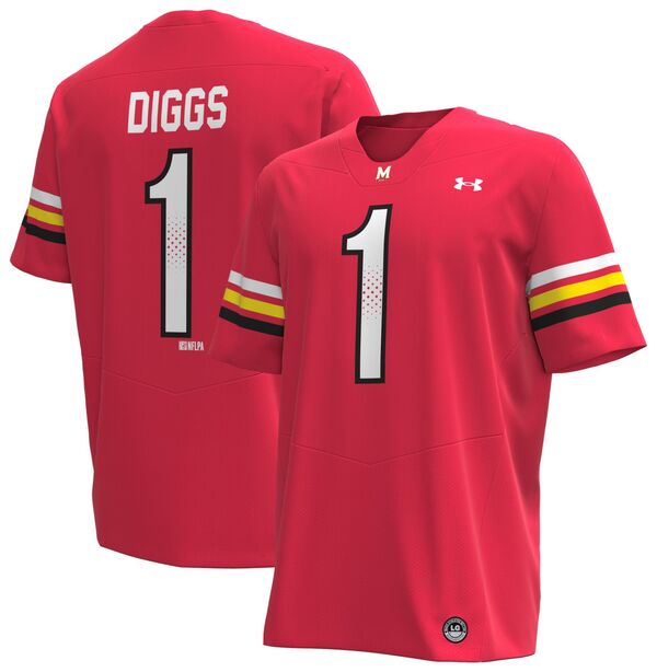 アンダーアーマー メンズ トップス シャツ ジャージー Under Armour Men's Maryland Terrapinstefon Diggs #1 Red Replica Football Jersey NoColor レッド