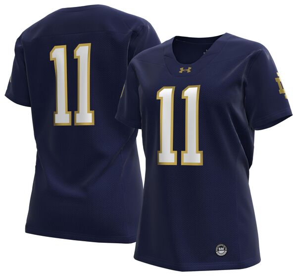 アンダーアーマー レディース トップス シャツ ジャージー Under Armour Women's Notre Dame Fighting Irish Navy Replica Football Jersey NoColor ネイビー
