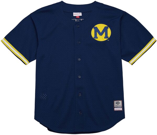 ミッチェル&ネス メンズ トップス シャツ メッシュ ジャージー Mitchell & Ness Men's Michigan Wolverines Blue Gametimesh Jersey NoColor ブルー