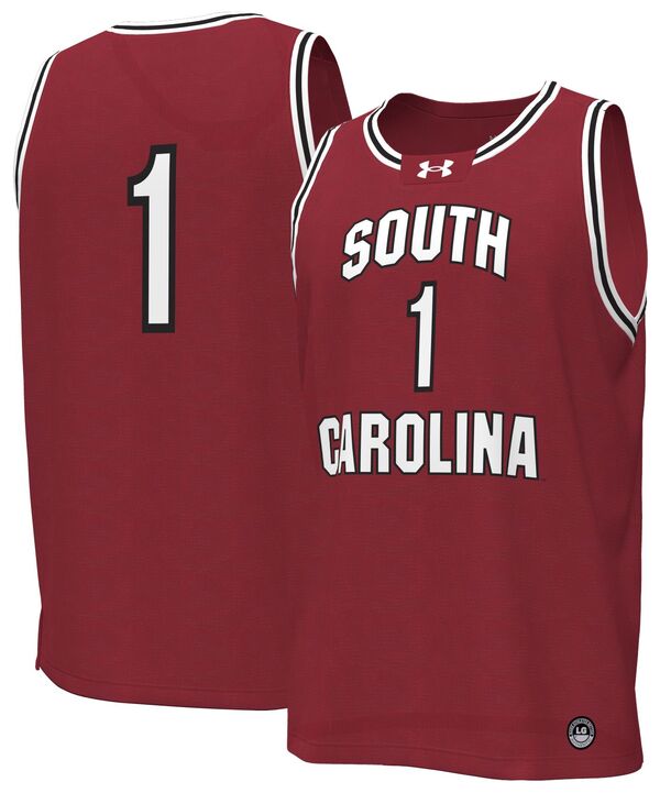 アンダーアーマー メンズ トップス シャツ ジャージー Under Armour Men'south Carolina Gamecocks Cardinal Replica Basketball Jersey NoColor