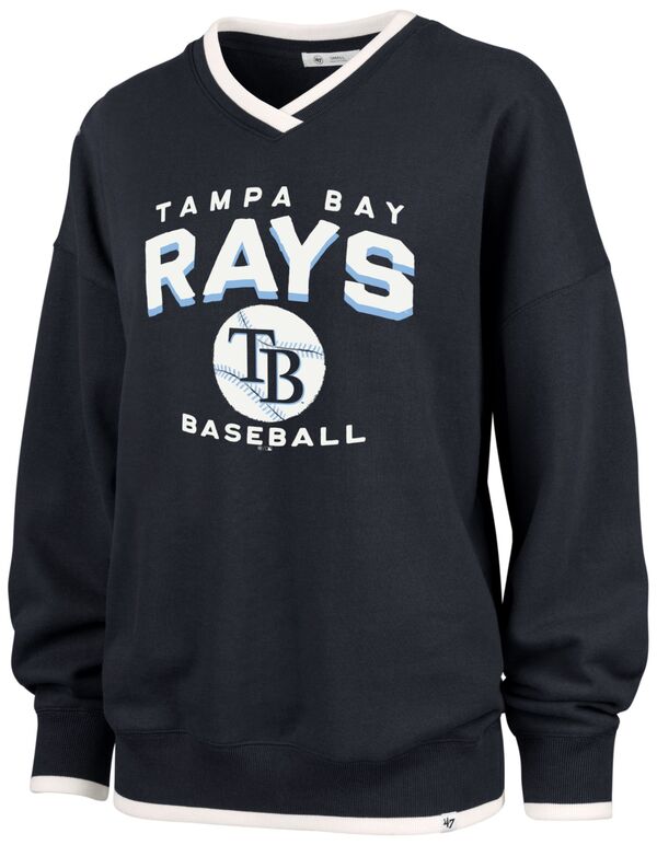 フォーティーセブン レディース アウター パーカー・スウェット クルーネック シャツ '47 Women's Tampa Bay Rays Blue Wax Pack Eighties Crewneck Sweatshirt NoColor ブルー｜ReVida 店