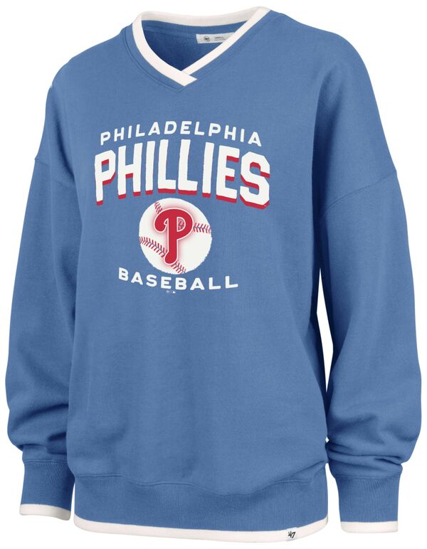 フォーティーセブン レディース アウター パーカー・スウェット クルーネック シャツ '47 Women's Philadelphia Phillies Blue Wax Pack Eighties Crewneck Sweatshirt NoColor ブルー|ReVida 店