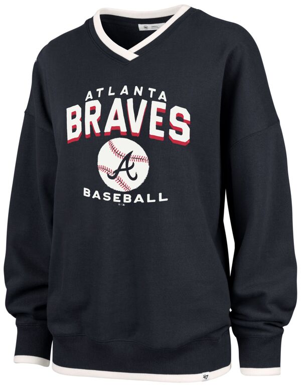 フォーティーセブン レディース アウター パーカー・スウェット クルーネック シャツ '47 Women's Atlanta Braves Blue Wax Pack Eighties Crewneck Sweatshirt NoColor ブルー｜ReVida 店