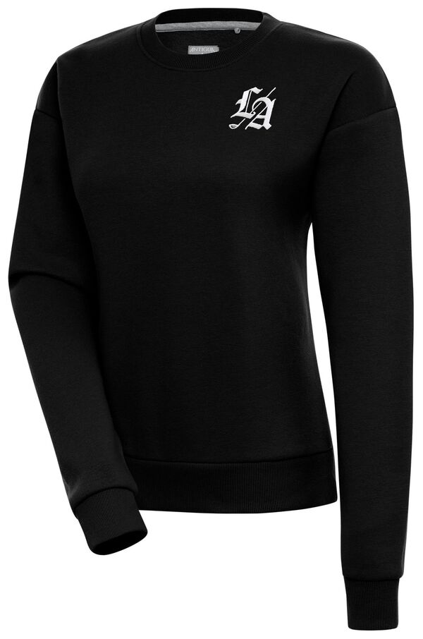 アンティグア レディース アウター パーカー・スウェット クルーネック シャツ Antigua Women's TGLos Angeles Golf Clublack Victory Crew Neck Sweatshirt NoColor ブラック